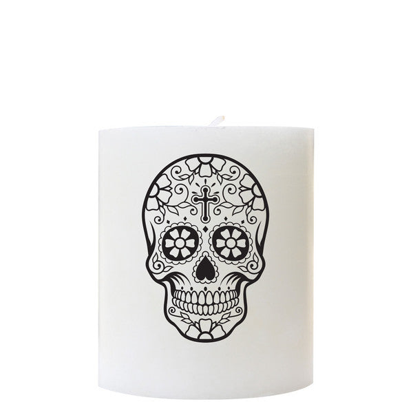 Calavera de la Cruz 3" x 3.5" Pillar (Cross Skull)