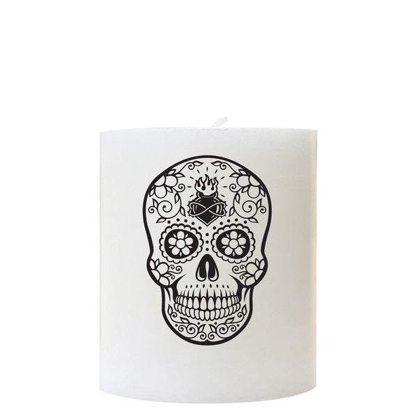 Calavera de Fuego 3" x 3.5" Pillar (Fire Skull)