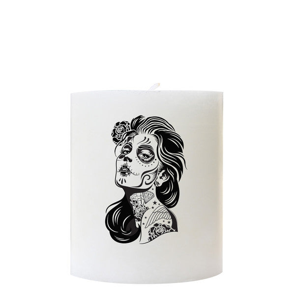 Calavera Catrina 3" x 3.5" Pillar