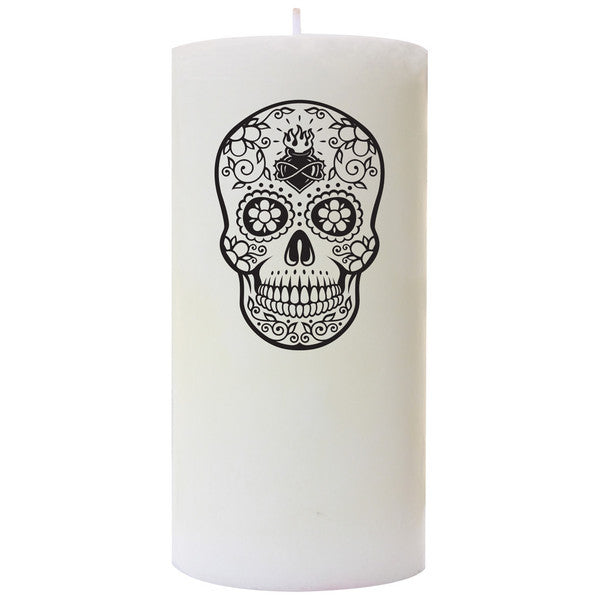 Calavera de Fuego 3" x 6" Pillar (Fire Skull)