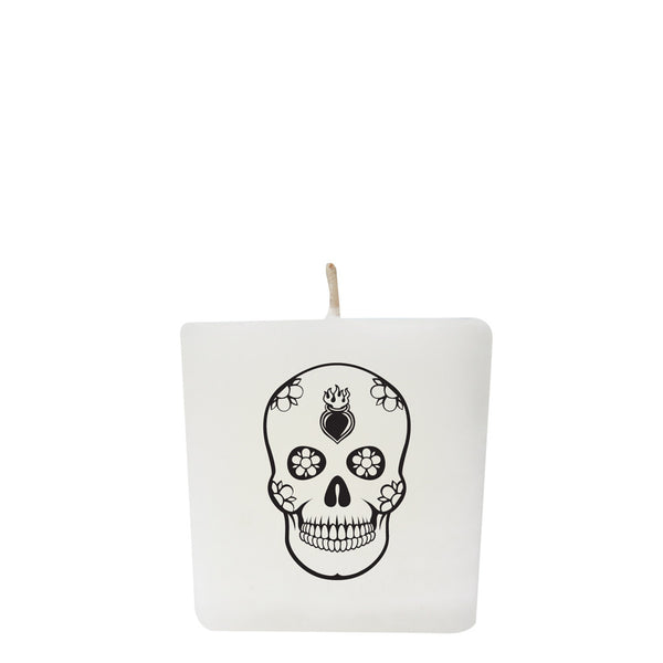 Calavera de Fuego Cube Votive (Fire Skull)