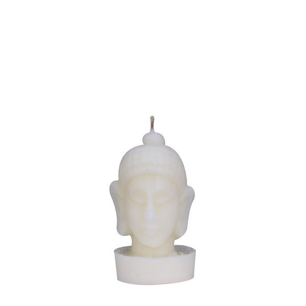 Small White Buddha Head Votive
